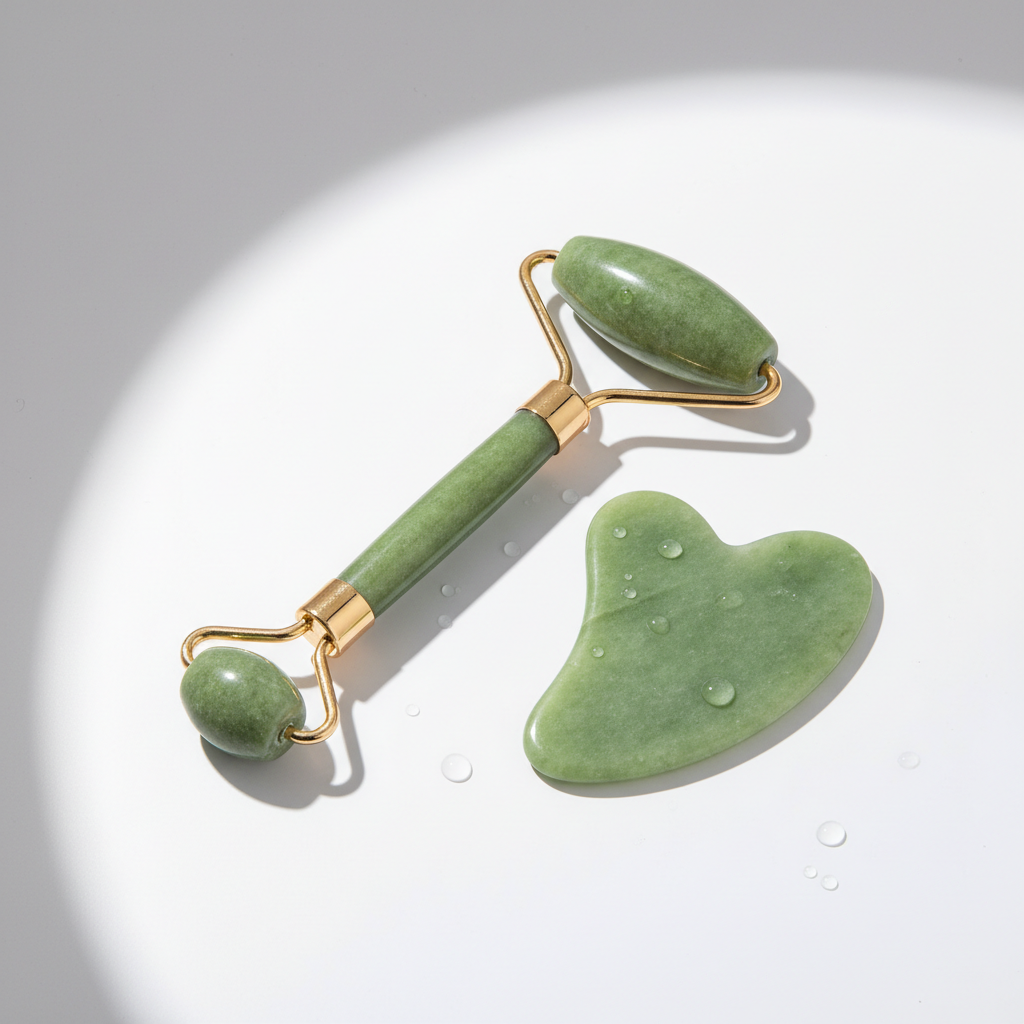 Jade Roller and Gua Sha Facial Massage Set